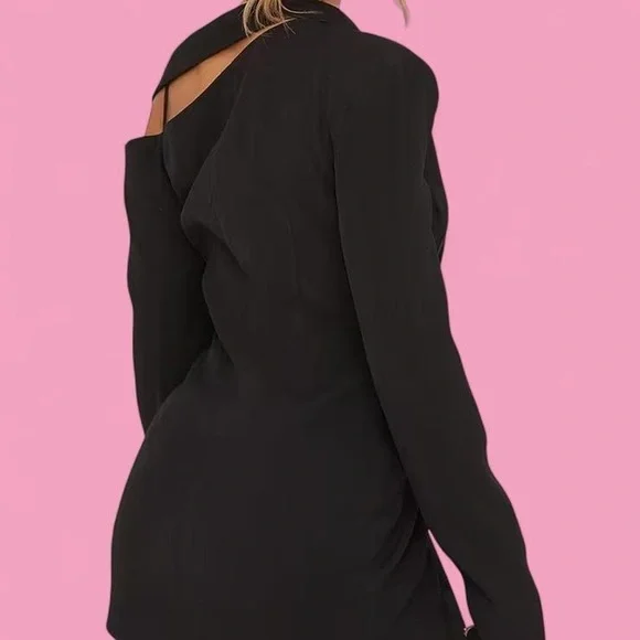 EGO Black Asymmetrical Dress - Picture 3 of 6